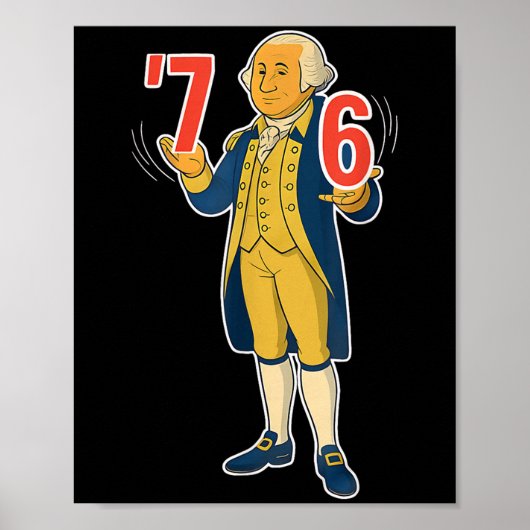 67 Six Seven Grappige George Washington Meme  Poster (Voorkant)