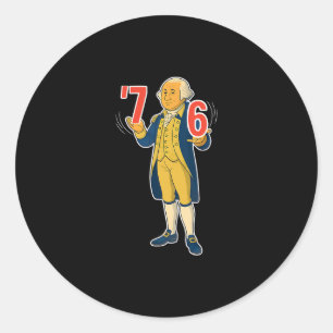 67 Six Seven Grappige George Washington Meme  Ronde Sticker