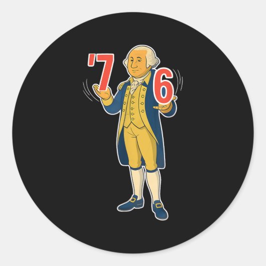 67 Six Seven Grappige George Washington Meme Ronde Sticker (Voorkant)