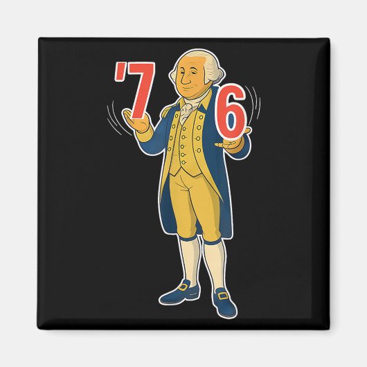 67 Six Seven Grappige George Washington Meme T-shi Magneet (Voorkant)