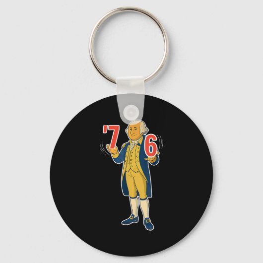 67 Six Seven Grappige George Washington Meme T-shi Sleutelhanger (Voorkant)