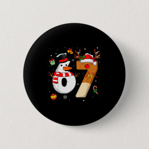 67 Six Seven Grappige Kerst T-Shirts Jongens Meisj Ronde Button 5,7 Cm