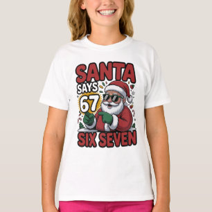 67 Six Seven Grappige Kerstman Santa Meme T-shirt