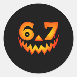 67 Six Seven Halloween kostuum voor studenten lera Ronde Sticker