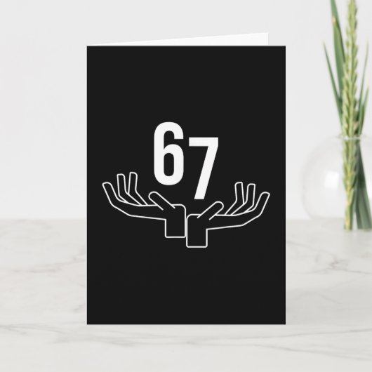 67 Six Seven Hand Gebaar Meme  Kaart (Voorkant)
