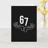 67 Six Seven Hand Gebaar Meme  Kaart (Gele Bloem)