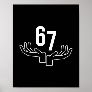 67 Six Seven Hand Gebaar Meme Poster