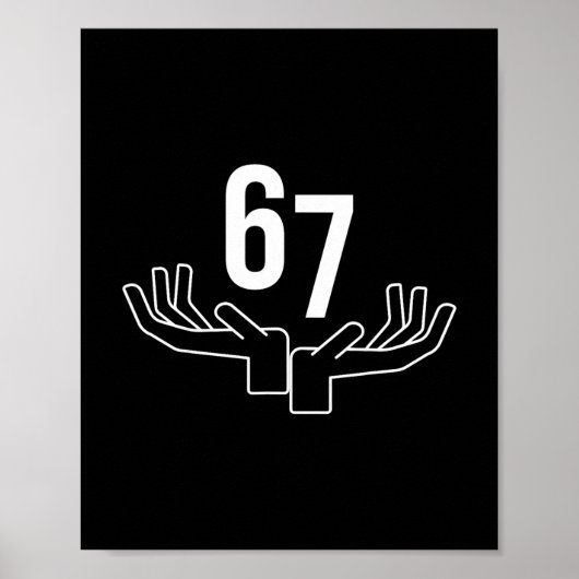67 Six Seven Hand Gebaar Meme  Poster (Voorkant)