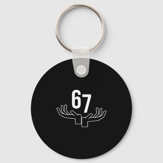 67 Six Seven Handgebaar Meme Sleutelhanger (Voorkant)