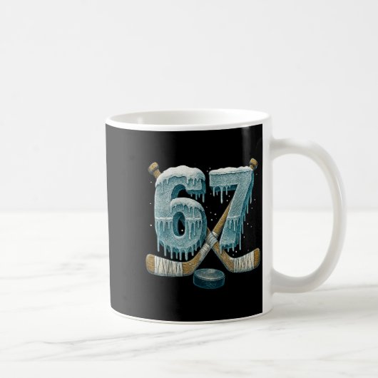 67 Six Seven Hockey Drip Number Funny 6 7 Meme  Koffiemok (Rechts)