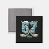 67 Six Seven Hockey Drip Number Funny 6 7 Meme  Magneet (Voorkant / Achterkant)