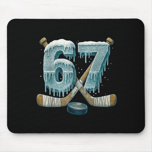 67 Six Seven Hockey Drip Number Funny 6 7 Meme  Muismat (Voorkant)