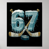 67 Six Seven Hockey Drip Number Funny 6 7 Meme  Poster (Voorkant)