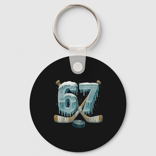 67 Six Seven Hockey Drip Number Funny 6 7 Meme  Sleutelhanger (Voorkant)