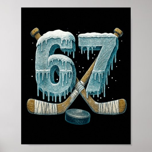 67 Six Seven Hockey Drip Nummer Grappig 6 7 Meme  Poster (Voorkant)