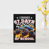 67 Six Seven I Crush 67 Days Of School Monster Tru Kaart (Gele Bloem)