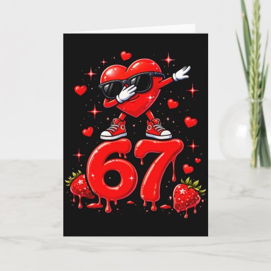 67 Six Seven Ijsje Meme Funny Valentijn Dagen Kaart (Voorkant)