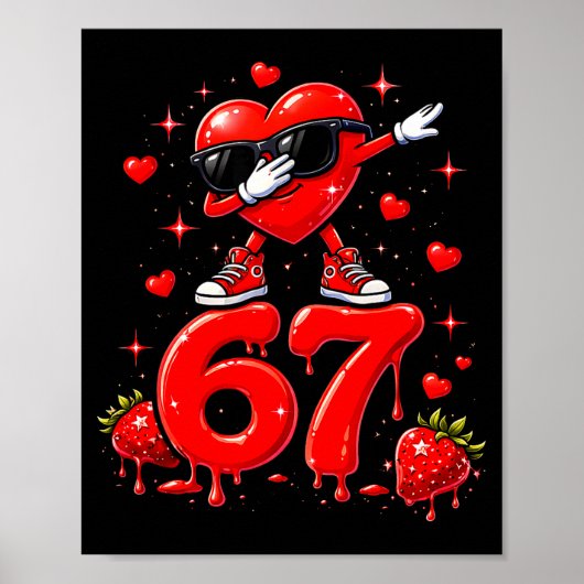 67 Six Seven Ijsje Meme Funny Valentijnsdag  Poster (Voorkant)