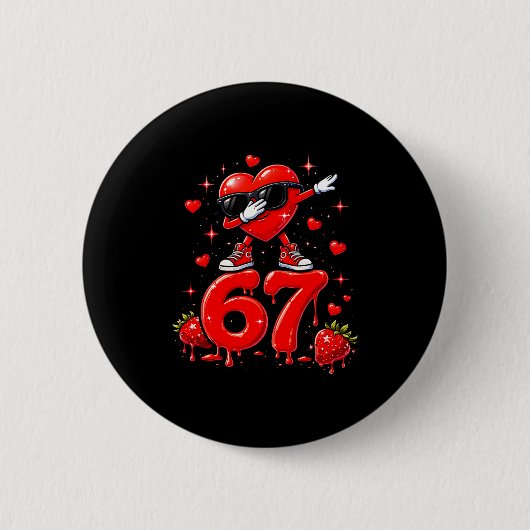 67 Six Seven Ijsje Meme Funny Valentijnsdag Ronde Button 5,7 Cm (Voorkant)