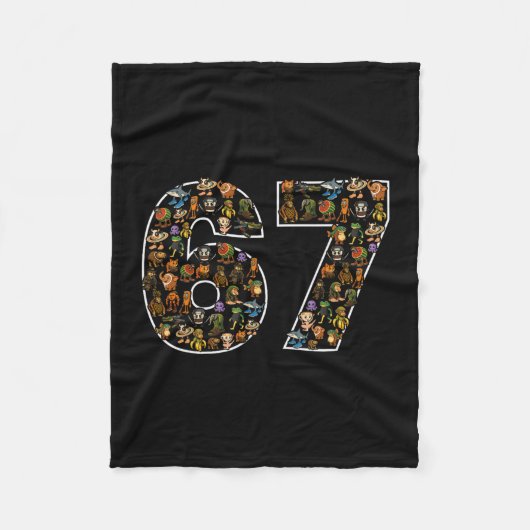 67 Six Seven Italiaanse Brainrot Gen Alpha Meme Fleece Deken (Voorkant)