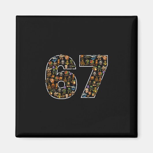 67 Six Seven Italiaanse Brainrot Gen Alpha Meme Magneet (Voorkant)