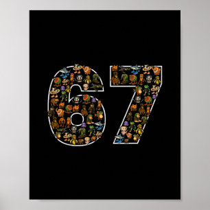 67 Six Seven Italiaanse Brainrot Gen Alpha Meme Poster