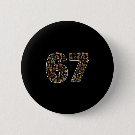 67 Six Seven Italiaanse Brainrot Gen Alpha Meme Ronde Button 5,7 Cm (Voorkant)