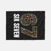 67 Six Seven Italiaanse Brainrot Gen Alpha Slang M Fleece Deken (Voorkant (Horizontaal))