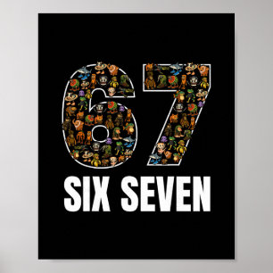 67 Six Seven Italiaanse Brainrot Gen Alpha Slang M Poster