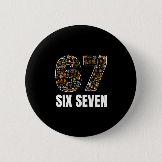 67 Six Seven Italiaanse Brainrot Gen Alpha Slang M Ronde Button 5,7 Cm (Voorkant)