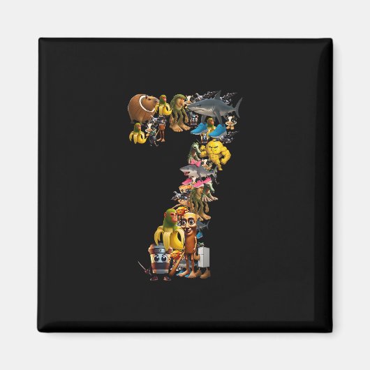 67 Six Seven Italiaanse Brainrot Kerst Matching C Magneet (Voorkant)