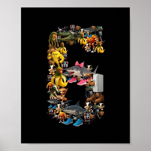 67 Six Seven Italiaanse Brainrot Kerst Matching C Poster (Voorkant)