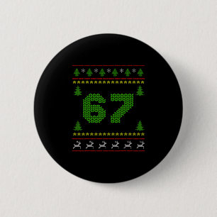 67 Six Seven Kerst Breien 67 Lelijke Kerst Ronde Button 5,7 Cm