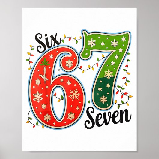 67 Six Seven Kerst Grappige Meme 67 Koppels Chris Poster (Voorkant)