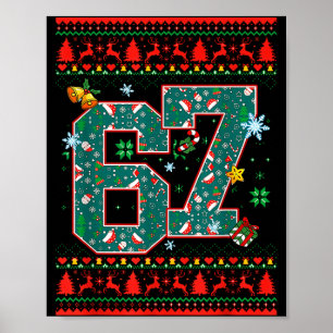67 Six Seven Kerst Grappige Meme Hand 67 Koppels Poster