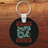 67 Six Seven Kerst Grappige Meme Hand 67 Koppels  Sleutelhanger (Voorkant)
