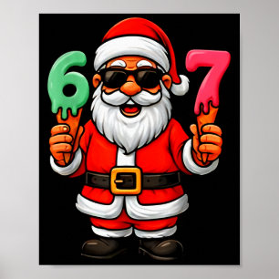67 Six Seven Kerstman Meme Kerstmis Grappig  Poster