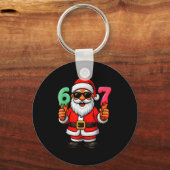 67 Six Seven Kerstman Meme Kerstmis Grappig Sleutelhanger (Voorkant)