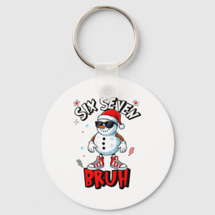 67 Six Seven Kerstmis Bruh Sneeuwman Grappig Kinde Sleutelhanger