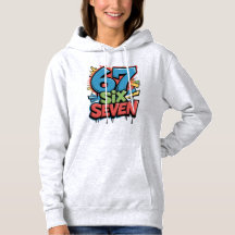 67 Six Seven Kleurrijke Pop Art Grafische T-shirt 