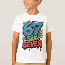 67 Six Seven Kleurrijke Pop Art Grafische T-shirt