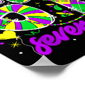 67 Six Seven Mardi Gras Carnaval New Orleans Fleur Poster (Hoek)