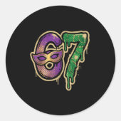 67 Six Seven Mardi Gras Graffiti Gen Alpha Brain R Ronde Sticker (Voorkant)