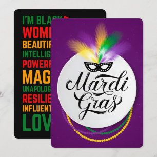 67 Six Seven Mardi-Gras Zwart Historisch 2026 Feestdagenkaart