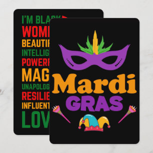 67 Six Seven Mardi-Gras Zwart Historisch 2026 Feestdagenkaart