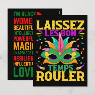 67 Six Seven Mardi-Gras Zwart Historisch 2026 Feestdagenkaart