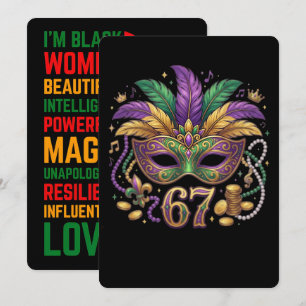 67 Six Seven Mardi-Gras Zwarte Geschiedenis 2026 Feestdagenkaart