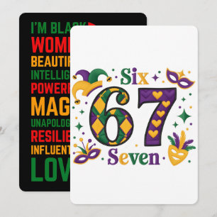 67 Six Seven Mardi-Gras Zwarte Geschiedenis 2026 Feestdagenkaart