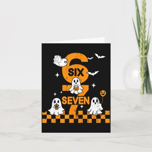 67 Six Seven Meme 6 7 Couple Matching Halloween Co Kaart (Voorkant)