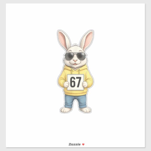 67 Six Seven Meme 6 7 Grappige Pasen Dag voor Jong Sticker (Vel)